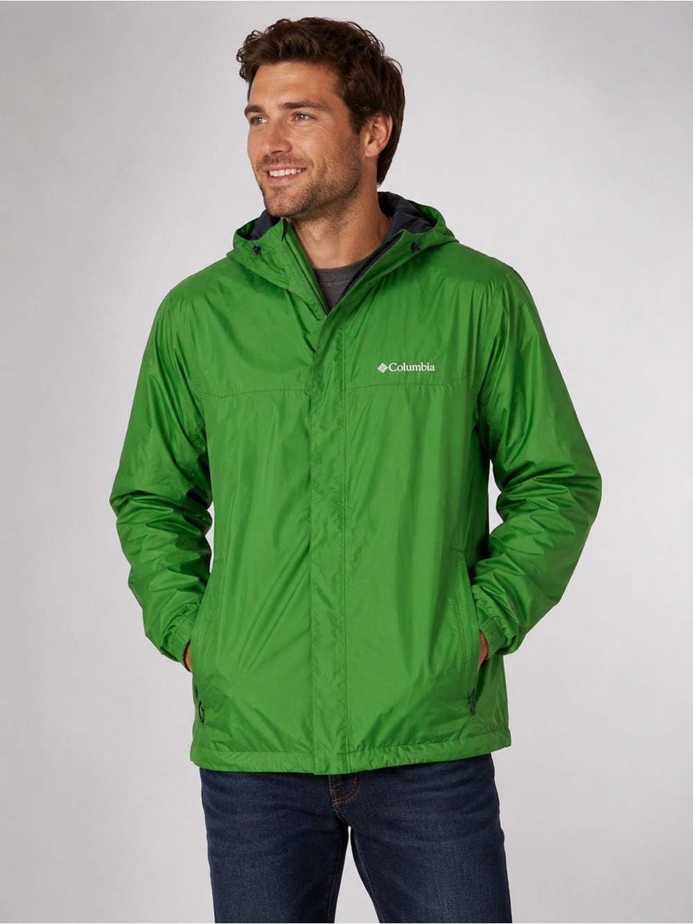 Columbia Mens Green Interchange Shell Water Resistant Jacket Sz M